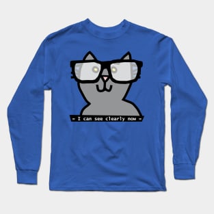 Funny Ultimate Gray Cat With Glasses Long Sleeve T-Shirt